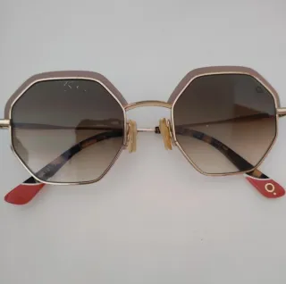 Gafas de sol O Octogonales Doradas Marrones