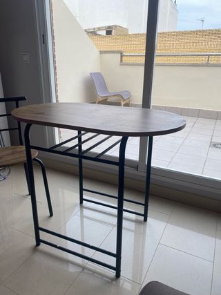 Mesa Cocina Biplaza Madera y Metal