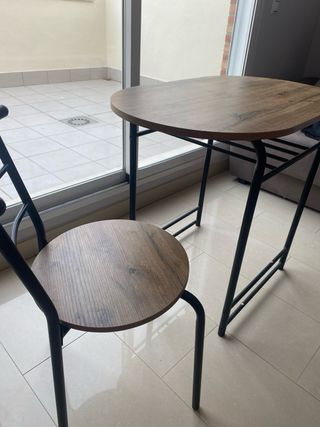 Mesa Cocina Biplaza Madera y Metal