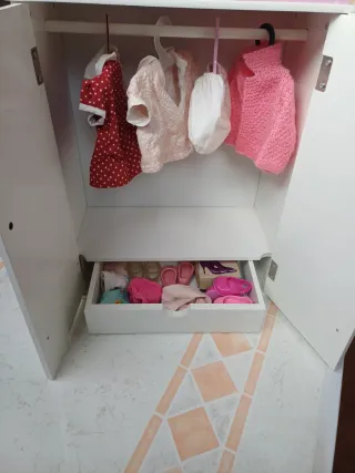 Armario ropa muñeco bebe 39x53x21 cm