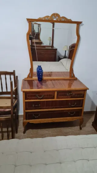 Tocador Vintage Madera y Cristal