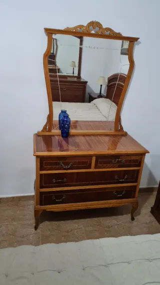 Tocador Vintage Madera y Cristal