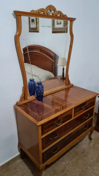 Tocador Vintage Madera y Cristal