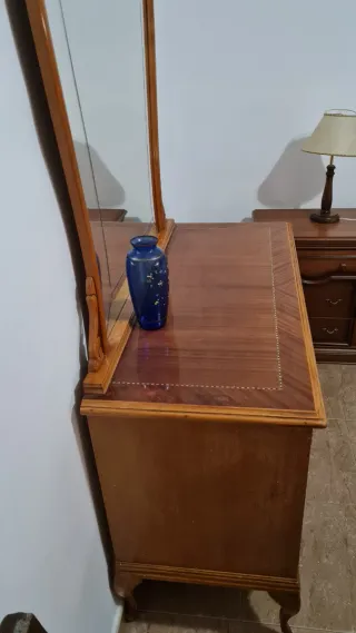 Tocador Vintage Madera y Cristal