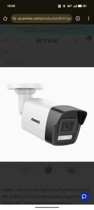 Cámaras 12mp PoE Annke  NVR Annke