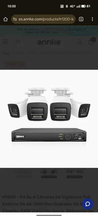 Cámaras 12mp PoE Annke  NVR Annke