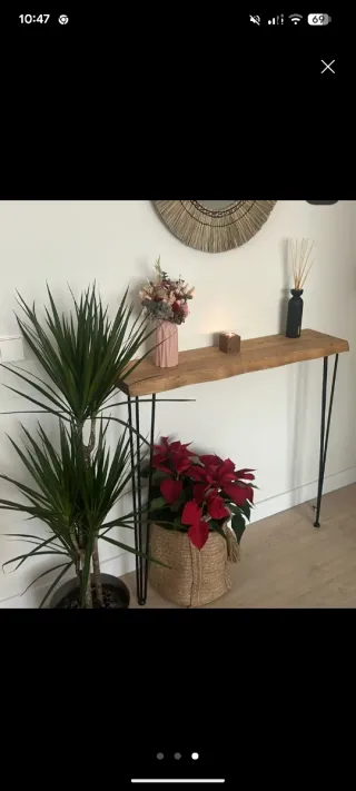 Mueble recibidor madera y metal