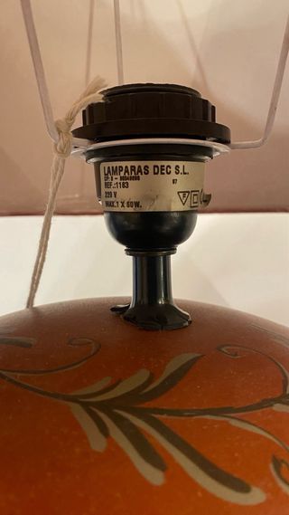 Lámpara Vintage Roja Cerámica