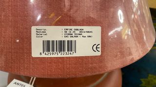 Lámpara Vintage Roja Cerámica