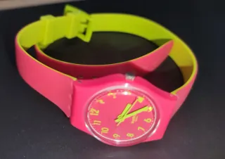 Reloj Swatch Mujer Rosa y Amarillo Silicona