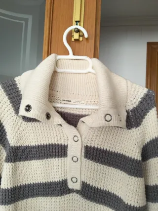 Jersey Pull&Bear Talla S Rayas Beige/Gris
