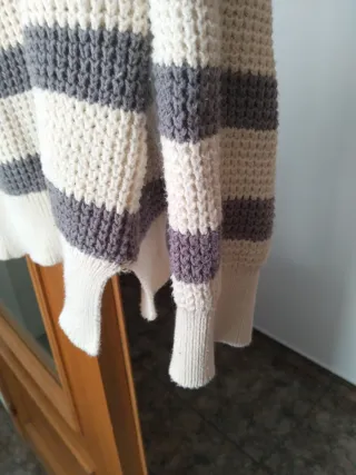 Jersey Pull&Bear Talla S Rayas Beige/Gris