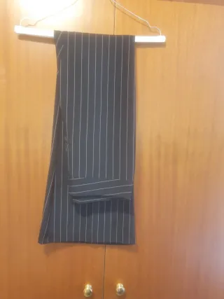 Traje de chaqueta mujer color negro a rayas