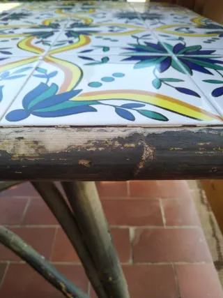 Mesa cerámica terraza multicolor