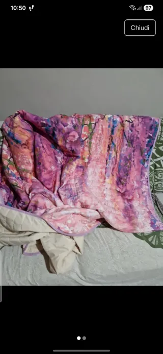 Trapuntino matrimoniale fantasia floreale