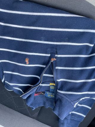 Sudadera Ralph Lauren niño azul blanco Talla 7
