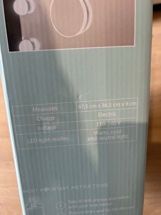 Espejo Maquillaje Grande con Luces LED