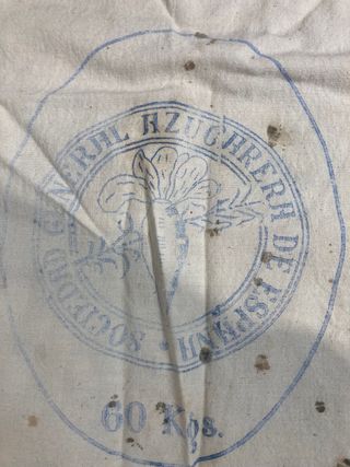 Antiguo saco de azúcar de tela 60 Kgs