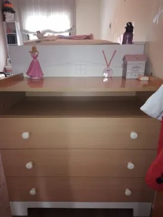 Cómoda infantil/juvenil color haya y beige