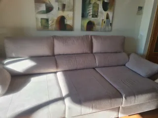 Sofá extensible beige 3 plazas
