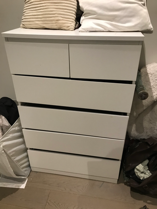 Cómoda MALM 6 cajones blanca 80x123 cm