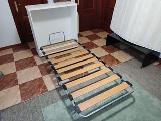 Cama Plegable Blanca con Somier y Colchón