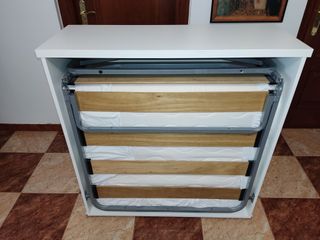 Cama Plegable Blanca con Somier y Colchón
