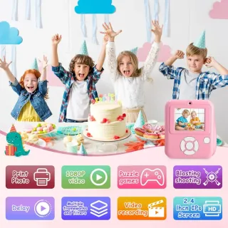 Cámara Fotos Infantil Instantánea Rosa