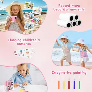 Cámara Fotos Infantil Instantánea Rosa