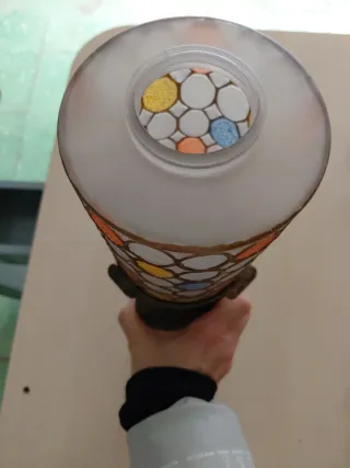 Aplique de pared hierro con globo de cristal