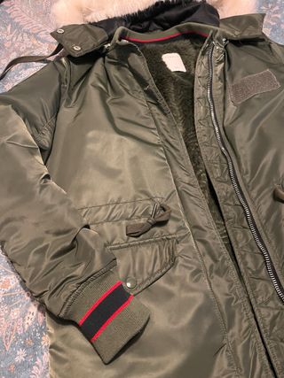 Parka Sandro verde militar con forro