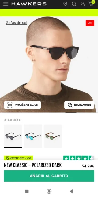 ¡Producto nuevo! Gafas de sol Hawkers Negras al 50