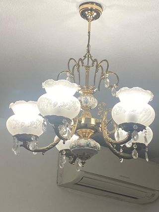 Lámpara de techo antigua globos cristal