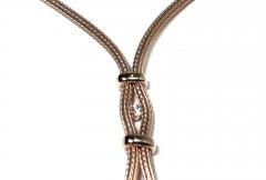 Gargantilla cordón plata rosa