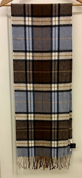 Sciarpa a quadri marrone e blu