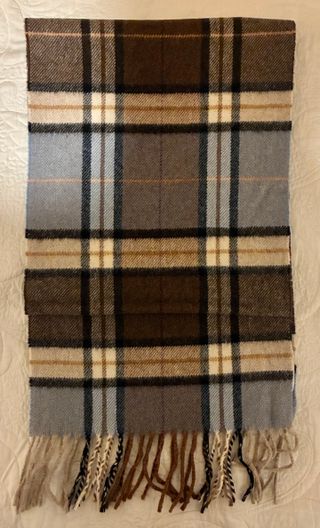 Sciarpa a quadri marrone e blu