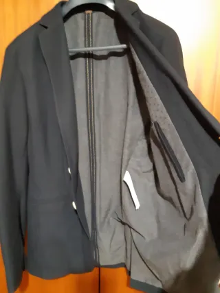 Blazer americana Zara azul marino talla 48, nueva