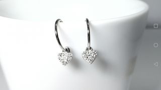 Pendientes aro corazón con piedra 12 mm