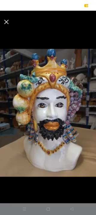 Testa di Moro Ceramica H 53 cm Caltagirone