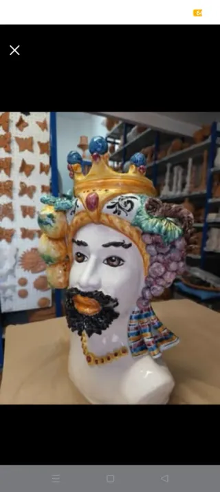 Testa di Moro Ceramica H 53 cm Caltagirone