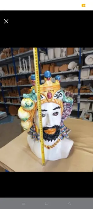 Testa di Moro Ceramica H 53 cm Caltagirone