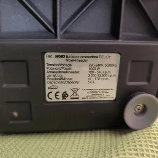 Batidora amasadora Lacor Delicy 1000W