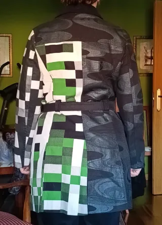 Chaqueta vintage negra y verde