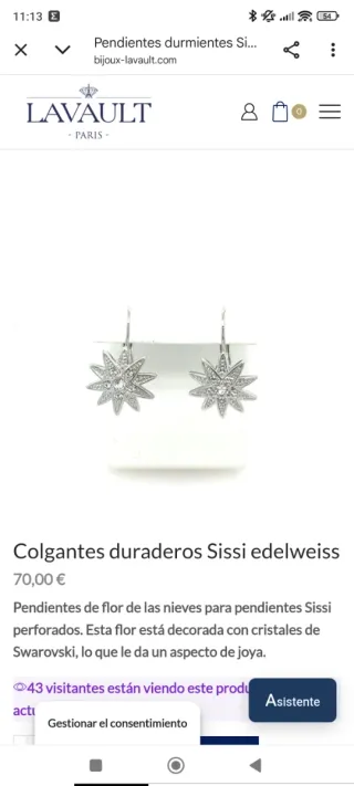 Pendientes Estrella Sissi Emperatriz.