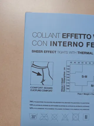 Collant termico effetto velato interno felpato