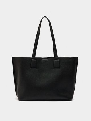 Bolso portátil textura beige/negro