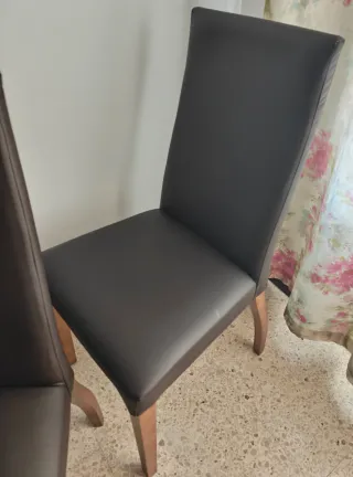 6 Sillas Comedor Piel Marrón