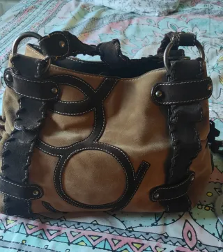 Bolso Purificación García Ante Beige/Marrón