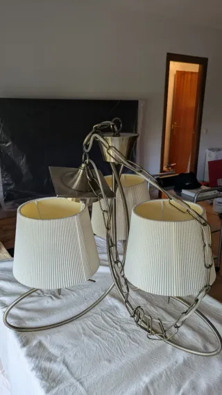 Lámpara de techo vintage tela y metal