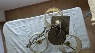 Lámpara de techo vintage tela y metal